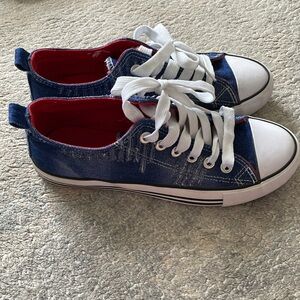 blue jean sneakers
